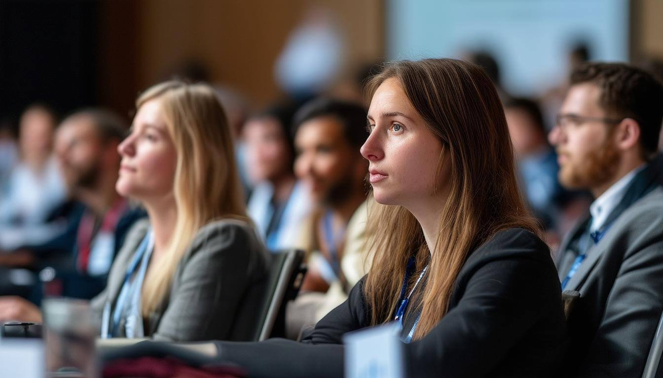 People attending a conference